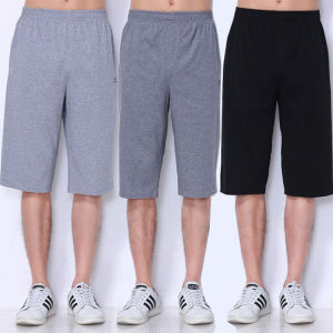 Mens Summer Lightweight Pure Cotton Seven-Foot Pants Breathable Quick-Dry Moisture-Wicking Casual Mid-Life Sport Shorts