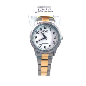 Q&Q Two-Tone Easy-to-Read Stainless Steel Watch C11A-005PY*