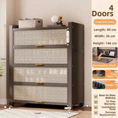 DIBIOU | Multifunction Dustproof Steel Shoe Cabinet