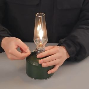 CampingMoon T-1 Gas Butane Candle Light Lantern: Ambient Lighting & Elegant Wooden Box Storage