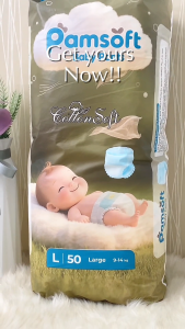 PAMSOFT 50pcs Baby Diaper Tapes and Pull-Up Pants Full Size S-XXL PS001