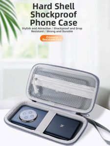 Portable Dual Mobile Phone Hard Shell Storage Case Shockproof Pressure-resistant Protective Box Two-in-One Design Digital Accessories