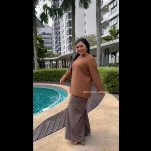 Plus Size (2XL-5XL) Casual Waffle Knit T Shirt Blouse Muslimah (4967)
