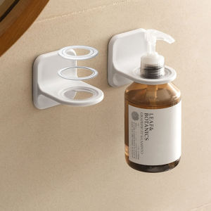 Adhesive Shampoo Bottle Holder Wall Mount No Drill Adjustable Hand Sanitizer Holder Bathroom Shelf Rack