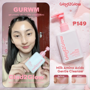 [Top 1 Facial Cleanser]Glad2Glow Milk Amino Acid Gentle Facial Cleanser 80g Brighten Comfort Smooth Hydrate Clean Dirt and Makeup