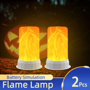 2Pcs LED flame effect light switch control suitable led desktop light Halloween Christmas Party Indoor Decoration Night Light