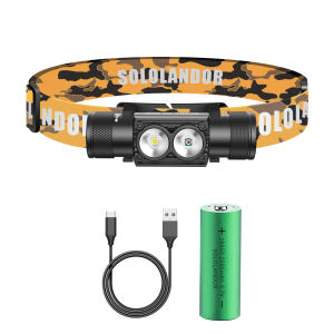 1PC White Red LED Camouflage Headlight USB TYPE-C Flashlamp 18650 Battery Headlamp Ourdoor Head Light Hunting Lamp Flash Torch