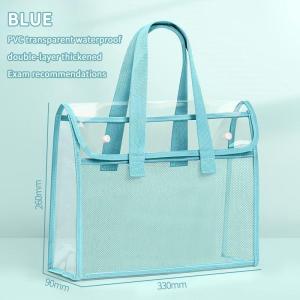 OUHOE | Túi Đựng Đồ Thi Bằng PVC Trong Suốt Chống Thấm Nước Có Tay Cầm Gia Cố Để Đựng Đồ Dùng Học Tập