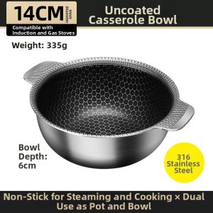 RONGCHUAN | Food-Grade 316 Stainless Steel Fruit Salad Multi-use Bowl