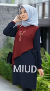 MOS tunik kombinasi zumbo bahan mouscrepe L XL XXL 3XL 4XL terlaris rtubik unik