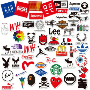 HUAQILI | Brand LOGO Graffiti Waterproof Stickers 60pcs