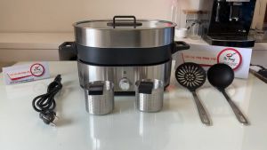 Nồi Lẩu Hấp Wmf Lono Hot Pot & Steam 2IN1 Nồi Lẩu Điện Đa Năng Nồi Lẩu 2 Ngăn Chất Liệu Thép Không Gỉ Công Suất 1750W Tiện Lợi Cho Gia Đình Nhập Đức BH 12 Tháng