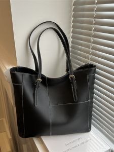 Large Capacity Womens Shoulder Bag 2025 New Simple Match Tote Bag for Commuting And Class Fashionable Soft PU Leather