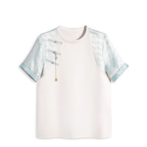 WANGGONGZHU | New Chinese Style Short Sleeve T-Shirt Womens Summer Design Sensation Small Audience Elegance Top Embroidery Fashionable Casual Wear