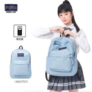 2025 New Backpack JS Male And Female Students Schoolbag Side Pocket Computer Layer Haze Blue Backpack Leisure Travel 【SY】