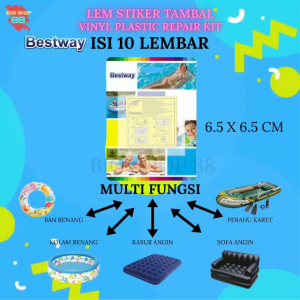 Lem Bestway Repair Patch Stiker Lem Tambal Pelampung Kolam Renang Ban Renang Kasur Angin Sofa Angin Perahu Karet Lem Vinyl Plastic