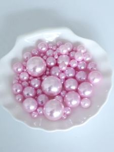 5-1000pcs Pink ABS Imitation Pearl Beads Without Hole 1.5-30mm Round Loose Beads For Jewelry Making DIY Bracelet Accessories