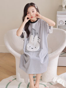 ANZHAOQI | Cotton Girls Sleep Dress Short Sleeve
