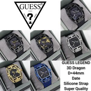 Jam tangan cowok tanggal gues legend 3D dragon tali rubber