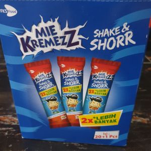 Paket 3pcs Cemilan Mie Kremezz Shake &Shorr 16gram/pcs Enak gurih Renyah dan halal.
