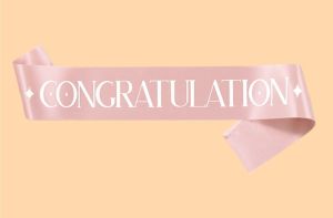 (ส่งจากไทย🇹🇭) 🎊🥇 สายสะพาย Congratulation ผ้าซาติน สายสะพายรับปริญญา สายสะพายปัจฉิม