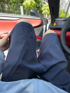 Quick Dry Ice Silk Mens Shorts Summer Fitness Sports Pants Outdoor Running Cycling Five-Quarter Length Straight Cut Trousers