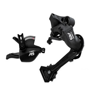 A5 3x9/27 Speed 2:1 Actuation Ratio Long Cage Rear Derailleur with Indicator Bike Trigger Shifter Set Right Trigger Shifter