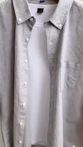 Plain Oxford Cloth Long Sleeve Polo Shirts: Fashion Business Casual Lapel Tops