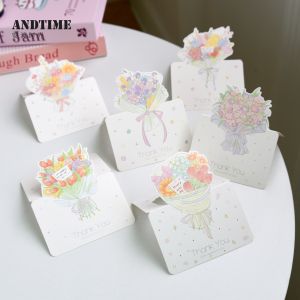 Handwritten Tulip Flower Bouquet Greeting Card Simple Style Birthday Wish Card Romantic Message Card from Flower Shop