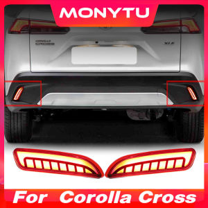 For Toyota Corolla Cross 2021 2022 2023 2024 Car Lights Led Rear Bumperlight   Fog Lamp 3-In-1 Rear Running Lamp + Dynamic Turn Signal + Brake Light Exterior Modification Accessories