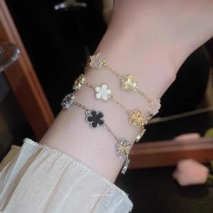 New Chinese Style Five Leaf Flower Bracelet Womens Fashion Jewelry Luxury Sensation Small Audience National Style Summer Bracelet