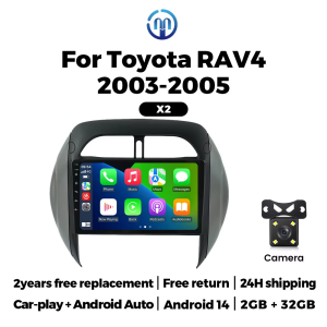 MEKEDE&NAVIFLY Android 14 For Toyota RAV4 RAV 4 2003 - 2005 Carplay GPS Car Radio Multimedia Player Stereo BT WIFI No 2 Din DVD