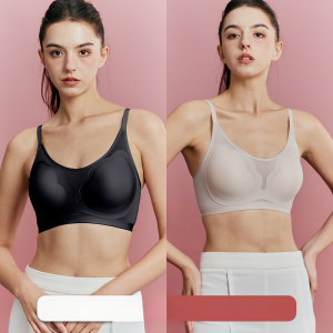 Miiow | Ice Silk Thin Womens Underwear Seamless Gathered Anti-Sagging Large Chest Appears Small Beautiful Back Bra MiiOW Cat Person