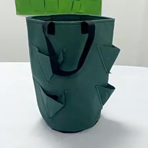 1 Pcs Plastic Strawberry Planting Bag Plant Grow Hanging Bag Garden Supplies