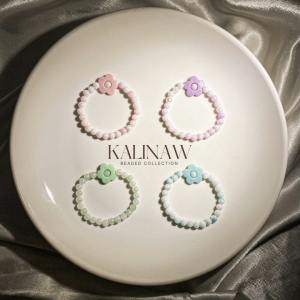 KALINAW Cute Flower Candy Colored Pastel Beaded Bracelet