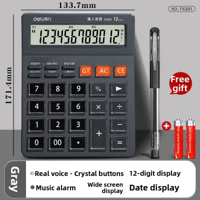 deli | Financial Office Use Calculator Big Keys Large Screen Voice Dual Power