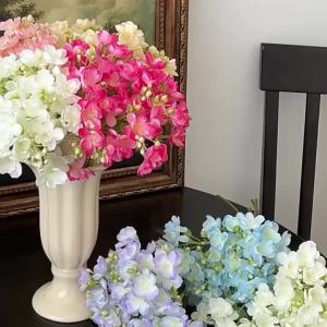 1 Bundle 4 Pcs Artificial Flowers Silk Jasmine Wedding Bridal Bouquet Holidays Home Vases Outdoor Gardens Bonsai Decor DIY Gifts