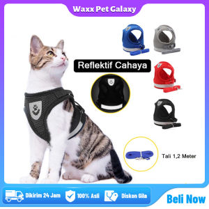 Harness Rompi Reflective Soft + Leash Lead Tali Kucing Harness Anjing Kucing Tail Tuntun Kucing Tali Rompi Baju Kucing Cat Leash Dog Leash