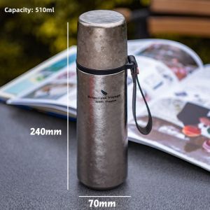 Km [Titanium Series] Pure Titanium Liner Long-Lasting Vacuum Cup Outdoor Portable Vehicle-Mounted Large Capacity Camping Water Cup