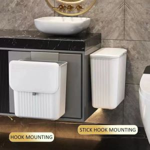 9L Household Wall-Mounted Trash Can Sealed With Lid Odor-Proof Trash Can Hanging Cabinet Door Trash Can 挂壁式垃圾桶