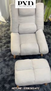 Ghế thư giãn đọc sách Ghế ngồi tựa lưng khung thép dày và chắc đệm bông gòn kết hợp với vải lanh êm ái thoải mái bảo hành 36 tháng