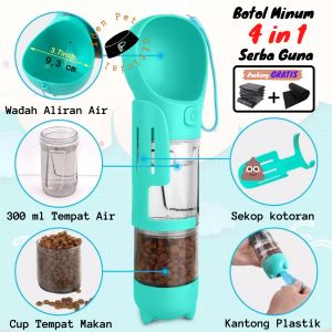 Dog Travel Bottle Botol Tempat Minum Anjing Kucing Portable Gantung 4 in 1 + Sekop Serokan Poop