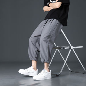 Jeanswest | Quần Dài Nam Lưng Thun Chất Liệu Lụa Băng Thoáng Khí Nhanh Khô Form Rộng Ống Suông Cắt Ngắn Phong Cách Casual Màu Đen Mùa Hè