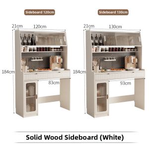 DONGMU | Solid Wood Dining Sideboard with Foldable Table