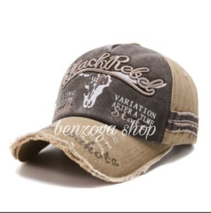 Topi Model Korea BLACK REBEL Topi Baseball Import Pria Wanita