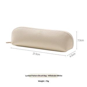 [TL]PU Leather Pencil Pouch With Waterproof Surface Metal Zipper For School Office Stationery Storage