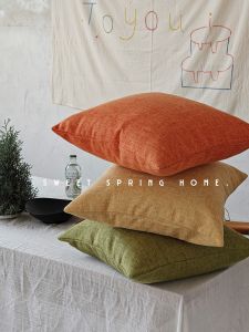 ผ้าขนหนูแบบหนา ผ้าลินิน สีสันสดใส ขนาดใหญ่ สำหรับโซฟา ห้องนั่งเล่น สำนักงาน ผ้าหุ้มหมอน ผ้าหุ้มหมอนสำหรับหัวเตียง สไตล์ยุโรปเหนือ