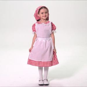 Halloween Costume Girl Little Red Riding Hood Parent-Child Fairy Tale Drama Performance Costume Little Red Riding Hood Clothing Little Maid Two-Way Dress