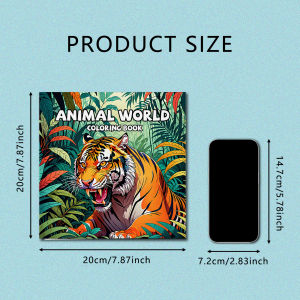 Animal World Coloring Book for Adults - Therapeutic Art Therapy Featuring Cute Tiger and Cat Patterns Book For Adults And Teens