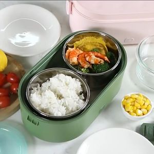 Electric lunch box USB Rechargeable heating and food tool for office workers and travelers. No need for water injection